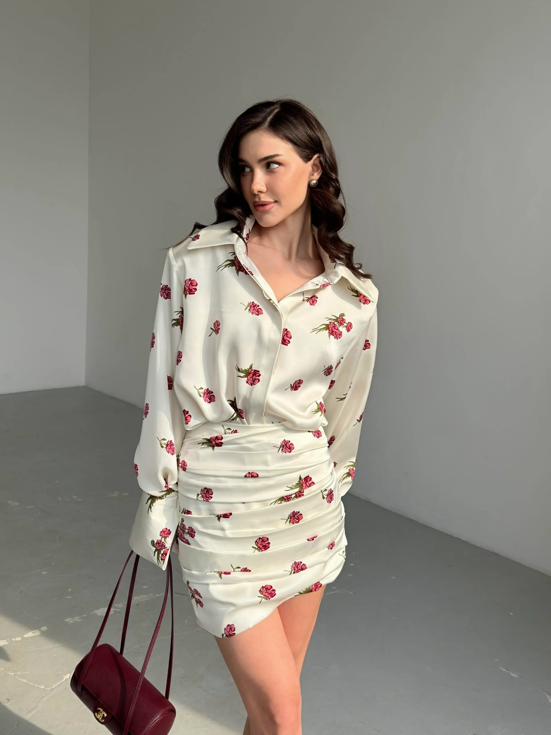 Рубашка с объемными плечами Роузи, Молочный