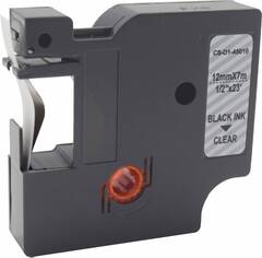 Картридж ленточный Cactus CS-D1-45010 (45010) черный/прозрачный для Dymo LM 160, 210D, 280, PnP, 420P, 500 TS; Rhino Pro 6000, 5200, 4200