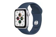 Смарт часы Apple Watch SE GPS, 44mm Silver Aluminium Case with Abyss Blue Sport Band - Regular (MKQ43GK/A)