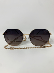 Солнцезащитные очки 7101 с металлической цепочкой\Золотой