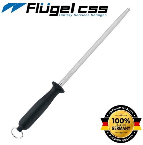 Мусат FLUGEL Solingen стальной 4010-230 Насечка средняя. Сечение круглое. Длина рабочей части 23 см