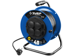 ЗУБР  ПВС-315 ПВС 3х1.5 40м 3500Вт IP44, Силовой удлинитель на катушке (55081-40)