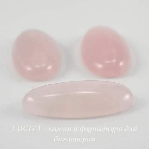 Кабошон овальный Кварц розовый (прессов), 30х15 мм