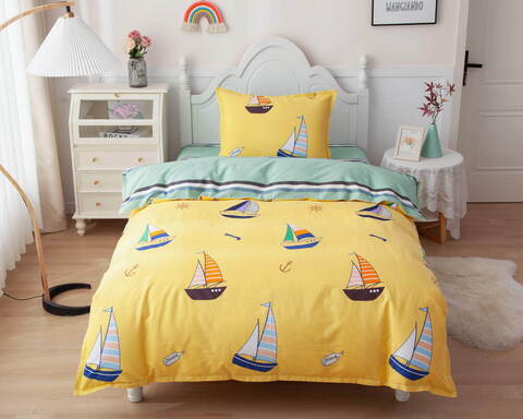 Детское постельное белье Sofi De MarkO Кораблики желтое