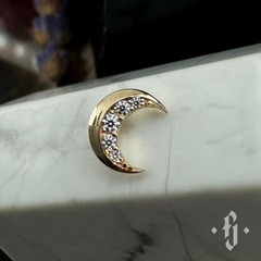 Накрутка "Lunation" - Желтое золото - White CZ