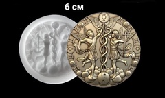 Силиконовый молд № 388 медальон Близнецы 6 см