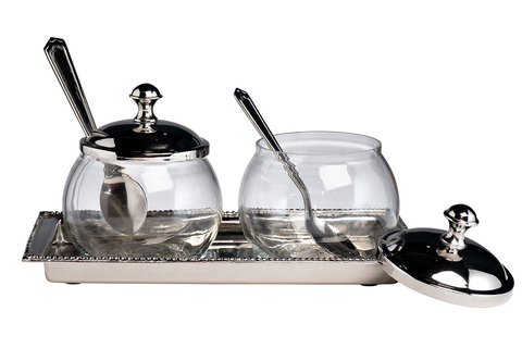 Набор из 2х емкостей для хранения Garda Decor стекло/нержавеющая сталь