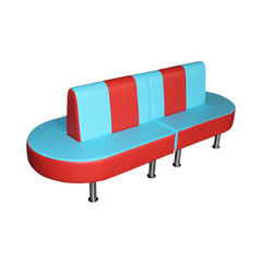 «Диван овальный - составной» голубо-красный