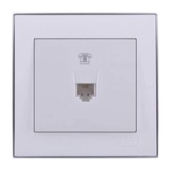 RAIN 703 0225 137 Розетка телефонная белая с бок.вст.хром