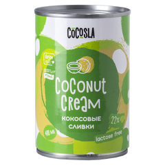 Cocosla Кокосовые сливки жирность 22%  400 мл  ж/б