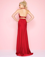 Mac Duggal 16206 платье длинное и облегающее фигуру, цвет:бордо, однотонное