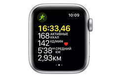 Смарт часы Apple Watch SE GPS, 44mm Silver Aluminium Case with Abyss Blue Sport Band - Regular (MKQ43GK/A)