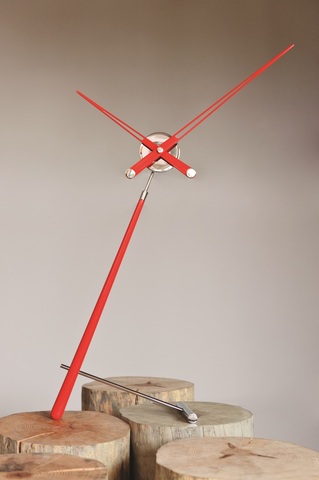 Часы Nomon Puntero L RED, хром/красный лак/ D=74см, H=94см.