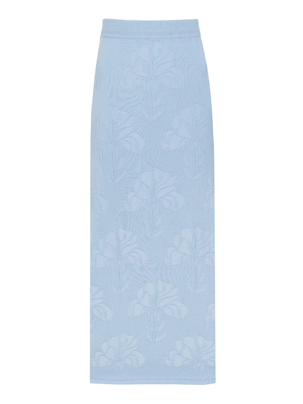 Женская юбка голубого цвета из шелка и вискозы - фото 1