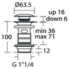 Нажимной донный клапан для умывальника Ideal Standard E1482XG