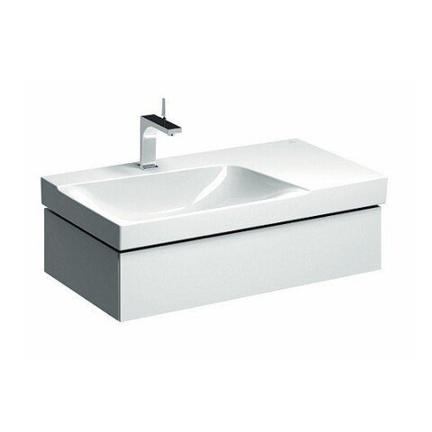 Шкафчик для раковины Geberit Xeno² с полкой, с одним выдвижным ящиком: B=88см, H=22см, T=46.2см, Белый / Высокоглянцевое покрытие