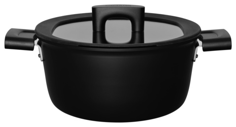 Кастрюля Fiskars Hard Face 1052227 3.5л. d=22см (с крышкой) черный