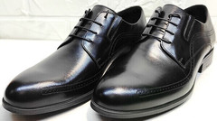 Деловые туфли мужские модные Ikoc 3416-1 Black Leather.