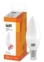 Лампа светодиодная ECO C35 свеча 9Вт 230В 3000К Е14 IEK LLE-C35-9-230-30-E14