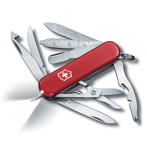 Нож-брелок Victorinox Classic Midnight MiniChamp, 58 мм, 17 функций, красный