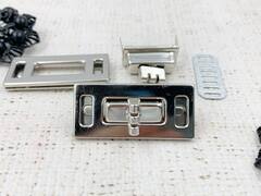 Застежка для сумки, р. 2,2х4,6 см, никель