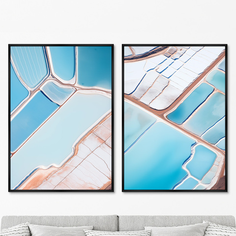 ArtNoMore - Набор из 2-х репродукций картин на холсте Salt lakes, light blue, 2024г.