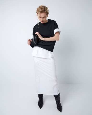 Юбка миди из хлопка белый