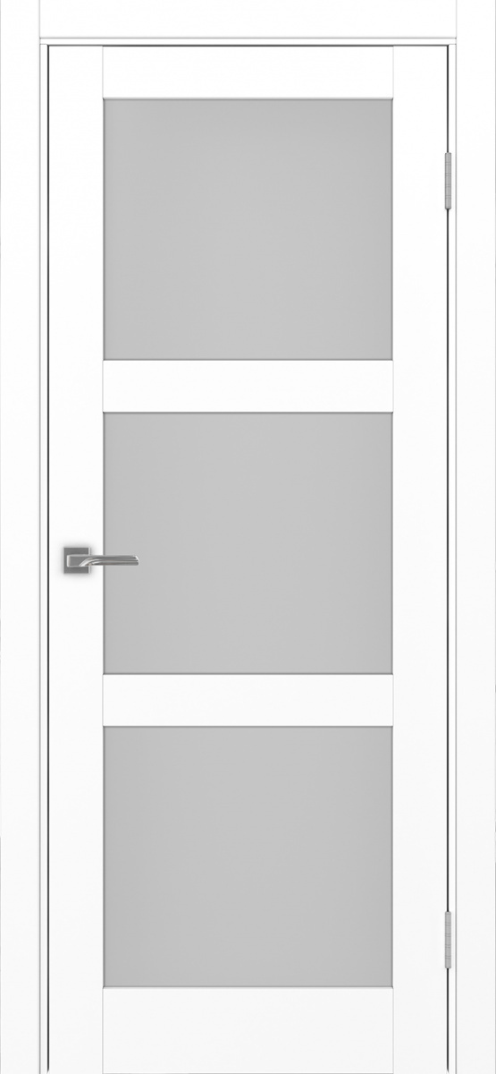 Дверь межкомнатная Оптима Порте Турин 530.222, цвет белый снежный, экошпон, стекло мателюкс