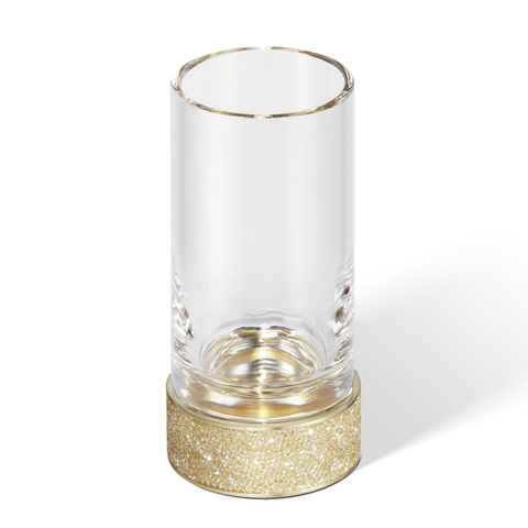 Decor Walther 0933982 Decor Walther Rocks SMG Стакан настольный, прозрачное стекло, с кристаллами Swarovski®, цвет: золото матовое