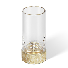 Decor Walther 0933982 Decor Walther Rocks SMG Стакан настольный, прозрачное стекло, с кристаллами Swarovski®, цвет: золото матовое фото