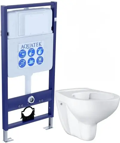 Aquatek SET Aquatek КЛАССИК T SET Aquatek КЛАССИК T (рама Aquatek Standard INS-0000012(без клавиши и крепежа)+унитаз КЛАССИК AQ1112T-00 TORNADO с тонким сиденьем soft-close