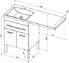 Aquanet 239947 Тумба с раковиной Верона 120 L напольная 1 ящ. 2 дв. цв.белый (239947)