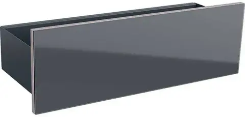 Настенная полка Geberit Acanto: B=45см, H=14.8см, T=15.9см, темно-серый / с порошковой окраской, матовый, темно-серый / глянцевое стекло