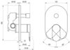 Ravak X070466 Смеситель скрытого монтажа CR II 065.20BL.O2 ЧЕРНЫЙ (2 вывода) + нужен RB 070.50 (X070052)
