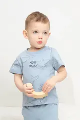 фуфайка  для мальчика  КР 302449/пыльно-синий,большие киты к470