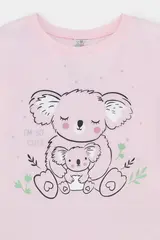 пижама  для девочки  К 1606/нежно-розовый,забавные коалы
