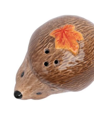 Емкость для соли или перца Autumn forest Еж с листом, 5 см - Коричневый - купить 1