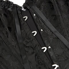 Черный корсет с цветочным принтом (M)