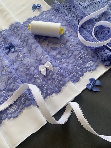 Кружево эластичное голубо-лиловое 19 см