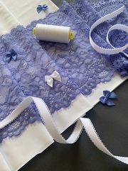 Кружево эластичное голубо-лиловое 19 см