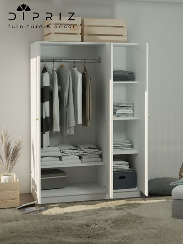 Шкаф распашной Марм 117х55х175 для одежды, белый