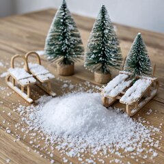 Снег искусственный 1-2 мм, белый, рассыпчатый, 45-50 гр.