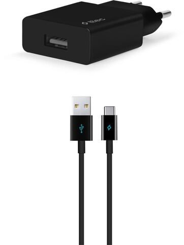Зарядное устройство TTEC SmartCharger Travel Charger 2.1A с кабелем Type-C, черный