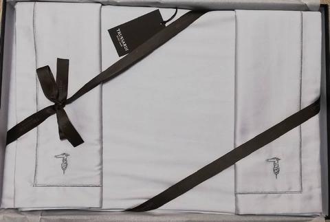 Постельное белье 2 спальное евро Trussardi Line N01 Perla Grey серый