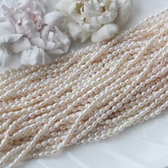 Жемчуг натуральный речной, рис, 4,4-4,8 мм, 1 нить, Ж019