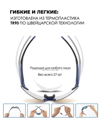 Картинка очки спортивные Rockbros 14130001 blue - 2