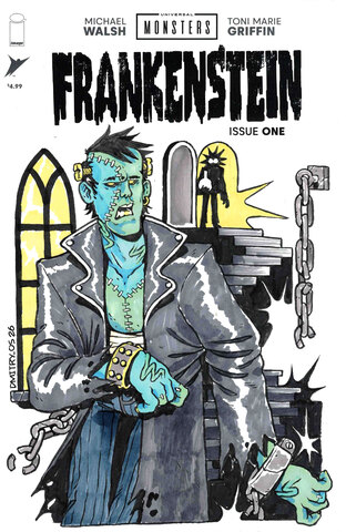 Universal Monsters Frankenstein #1 (Cover 28oi) (Dmitry.Os)