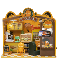 Диорама сборная Puremind с фигуркой Garfield Cafe