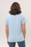 Футболка для беременных и кормящих 13785 голубой пр/ТРАВА