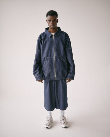 Куртка One Two Zip-Up Shirt Jacket Denim Dark Blue